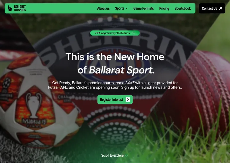 Ballarat Box Sports website