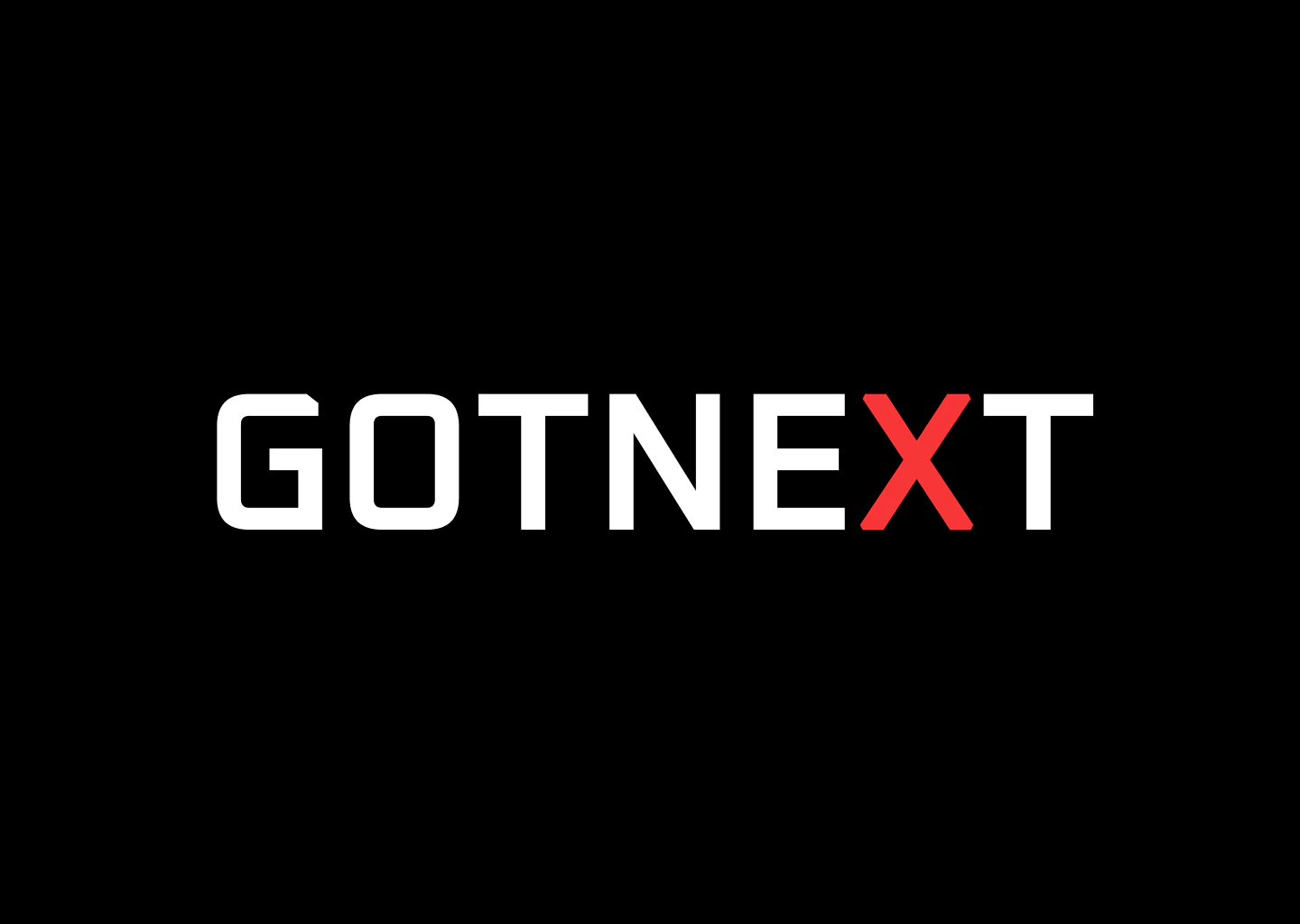 Archived Got Next wordmark concept with a red X from before the Comp Ops rebrand